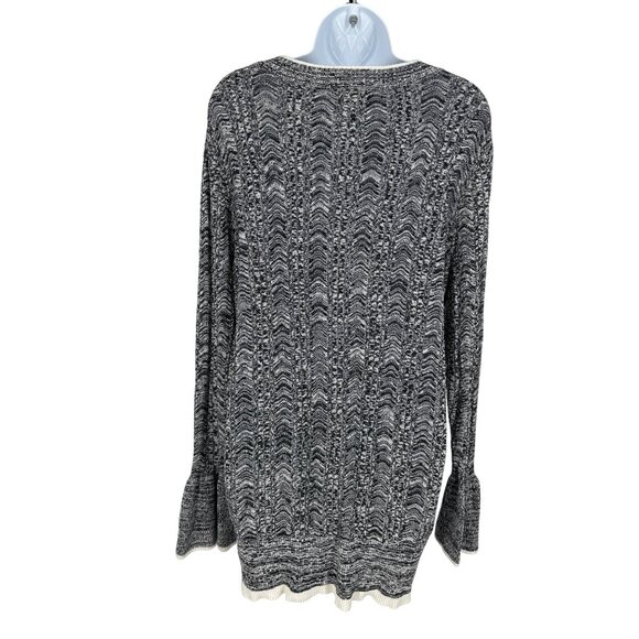 Lane Bryant Womens Black & White Knit Sweater With Flared Cuffs Size 22/24 - Picture 5 of 11